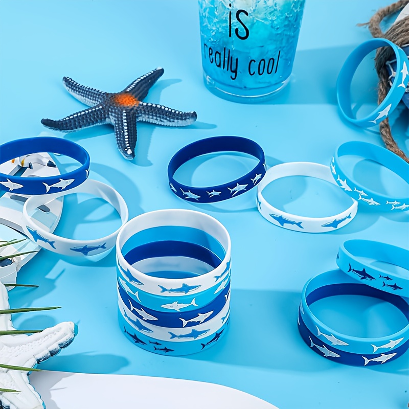 30 Marine Life Shark Silicone Wristbands, Party Favors